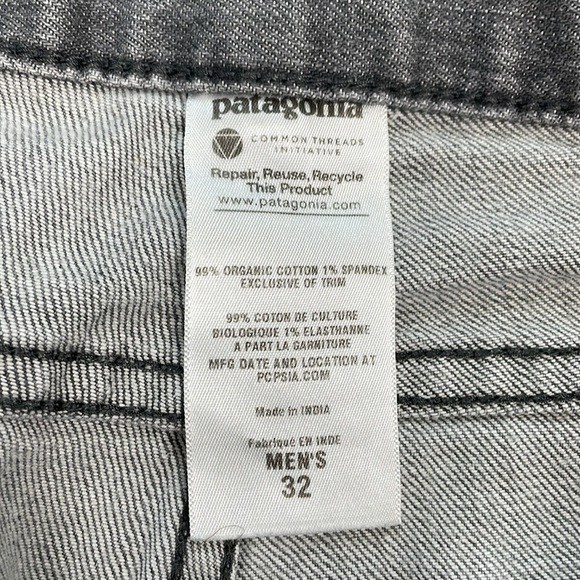 Patagonia Jeans Organic Cotton Gray Tapered Straight Button Fly Mens Sz 32 - Picture 9 of 12